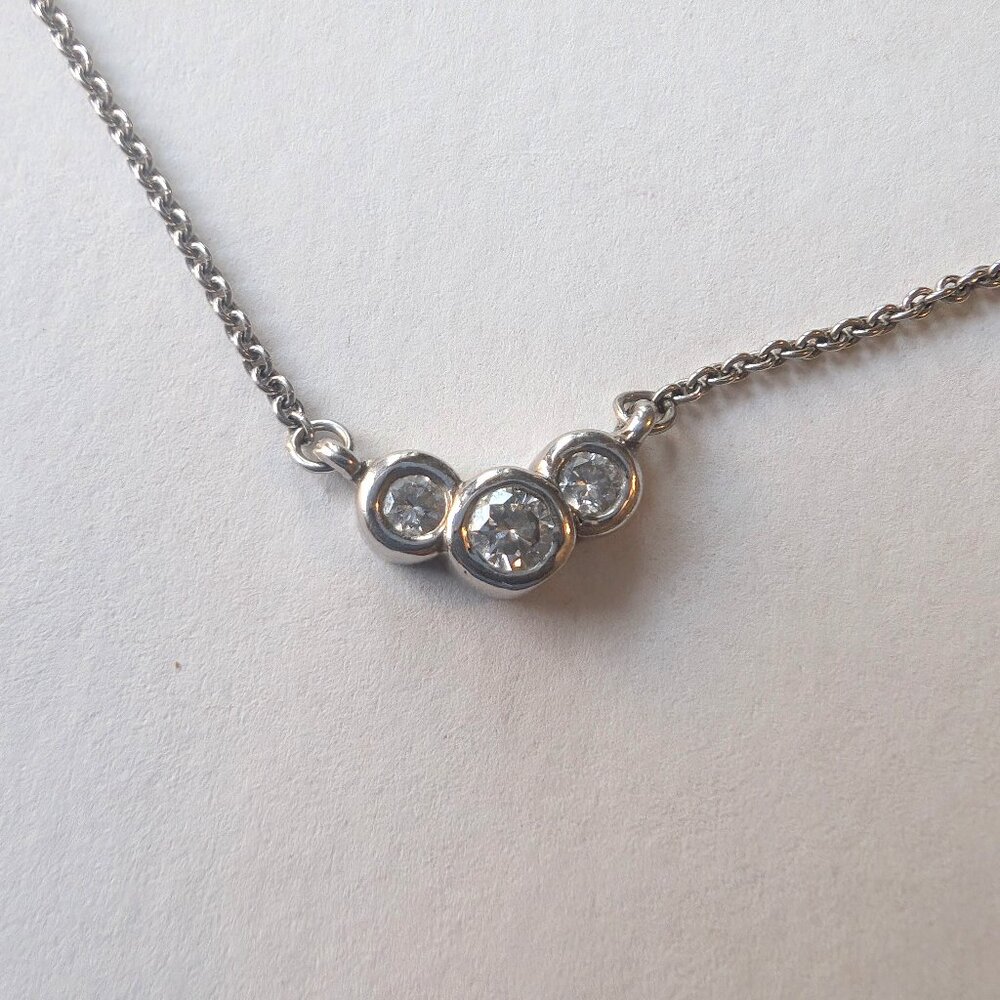 14K White Gold Diamond Necklace